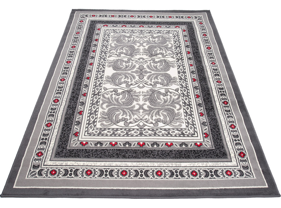 Kusový koberec TAPIS Rim - sivý/červený