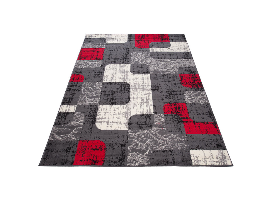 Kusový koberec TAPIS Retro - sivý/červený