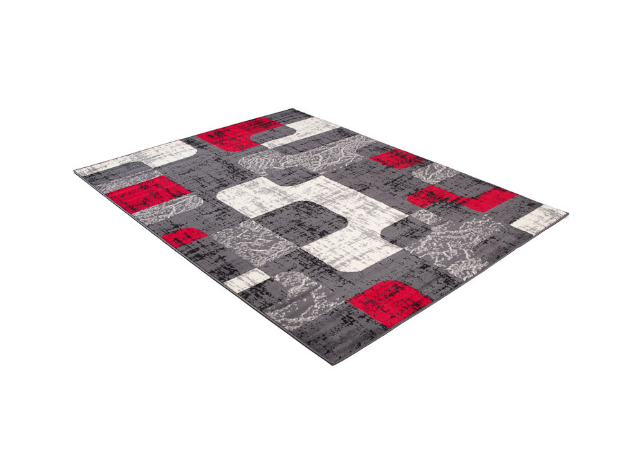 Kusový koberec TAPIS Retro - sivý/červený