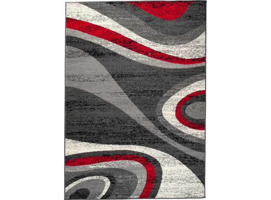 Kusový koberec TAPIS Winding - sivý/červený
