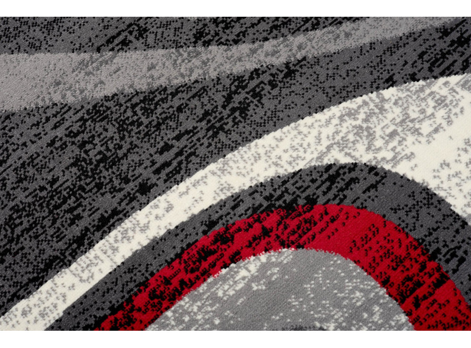 Kusový koberec TAPIS Winding - sivý/červený