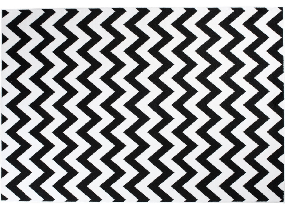 Kusový koberec TAPIS Cik cak - čierny/biely