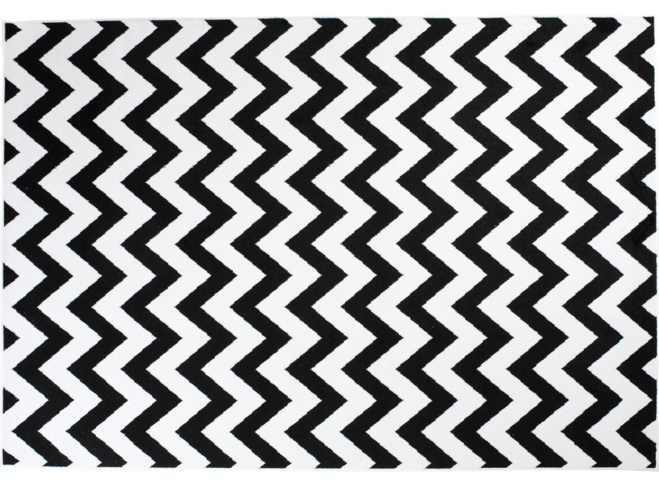 Kusový koberec TAPIS Cik cak - čierny/biely