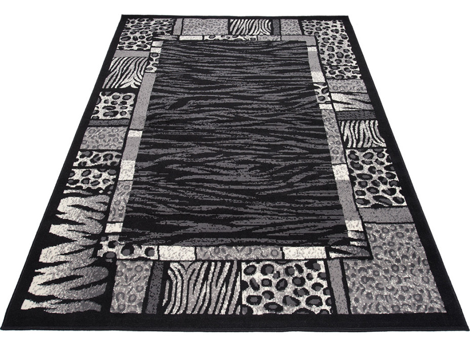 Kusový koberec TAPIS Skin - čierny/sivý