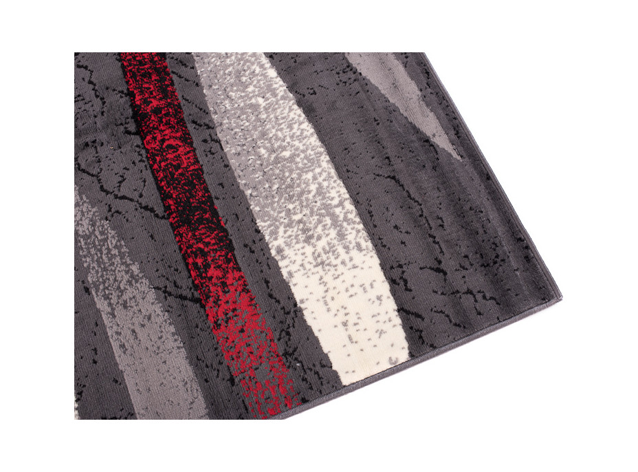 Kusový koberec TAPIS Linocut - sivý/červený