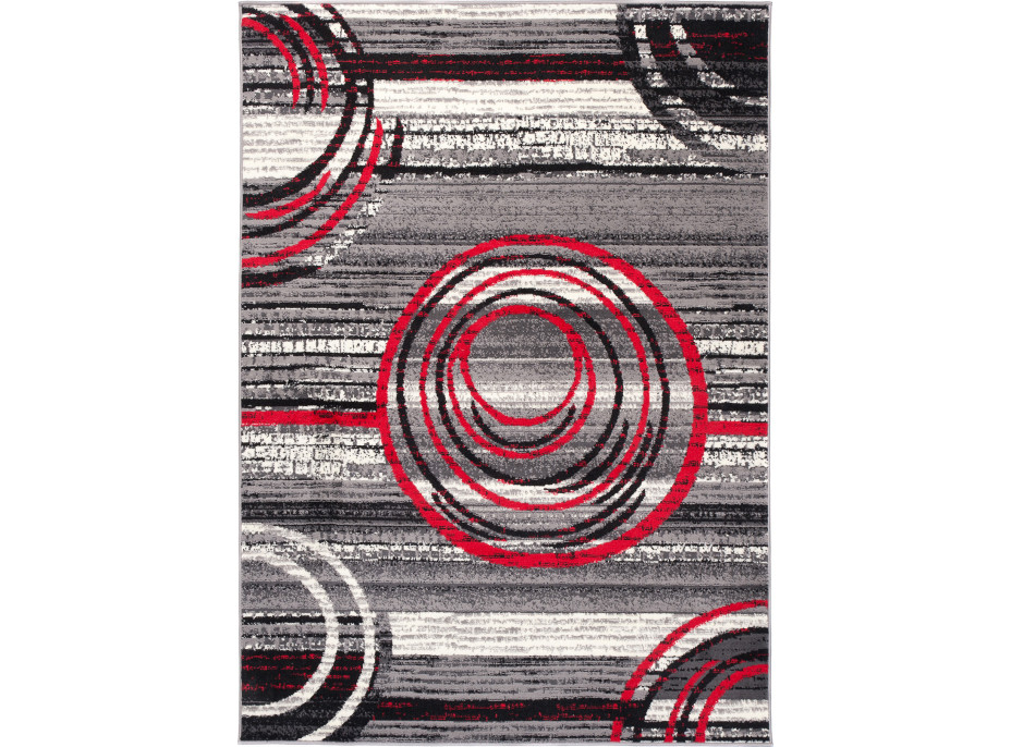 Kusový koberec TAPIS Bubbles - šedý/červený