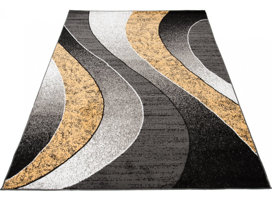 Kusový koberec TAPIS Waves - žltý/sivý