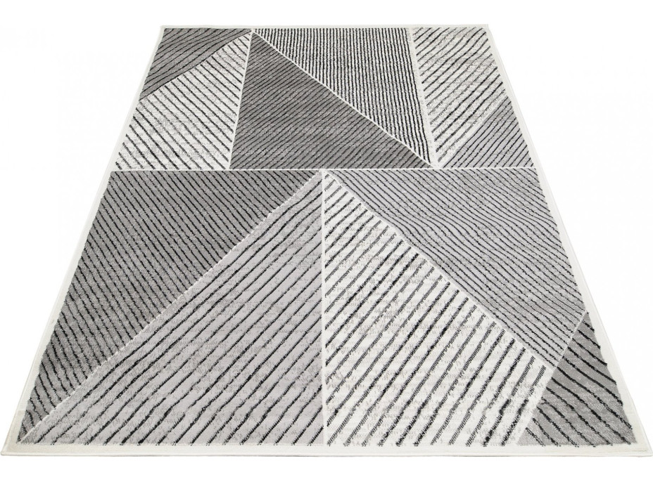 Kusový koberec GRACE Triangles - tmavo šedý/krémový