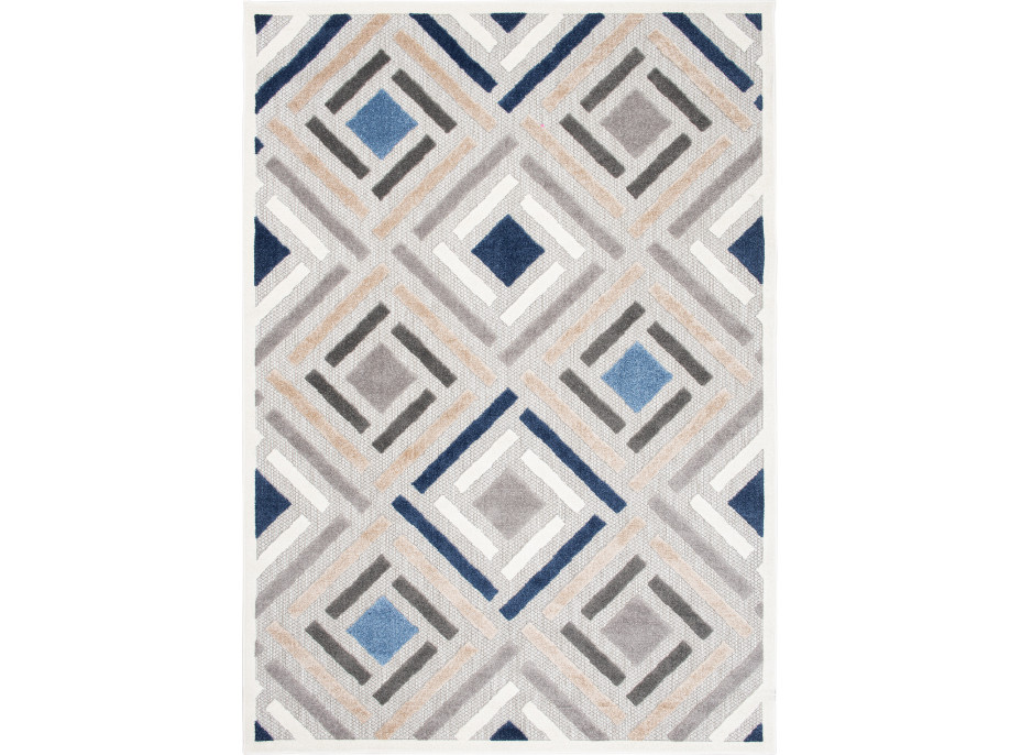 Kusový koberec AVENTURA Tiles - krémový/modrý