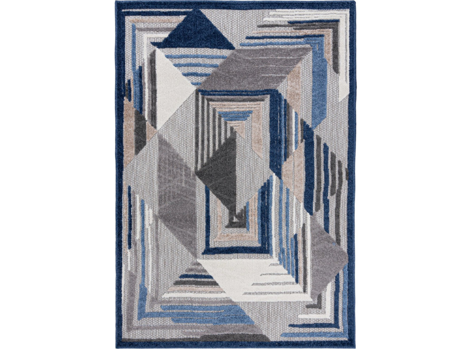 Kusový koberec AVENTURA Illusion - modrý/sivý