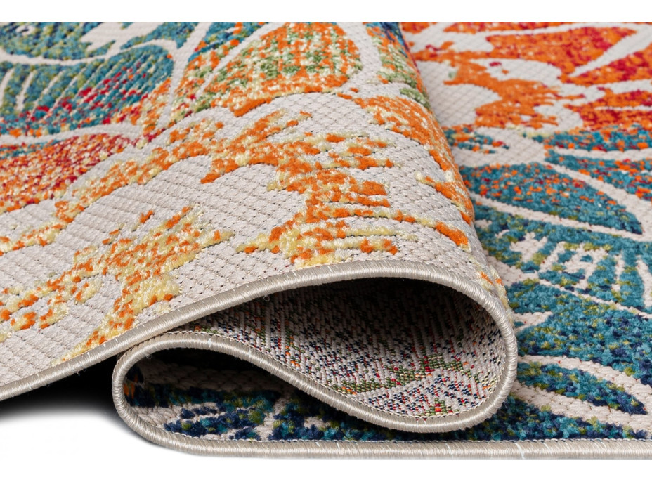 Kusový koberec AVENTURA Flowers - krémový/oranžový/modrý