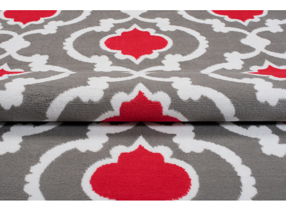 Kusový koberec MAYA Maroko - červený/sivý