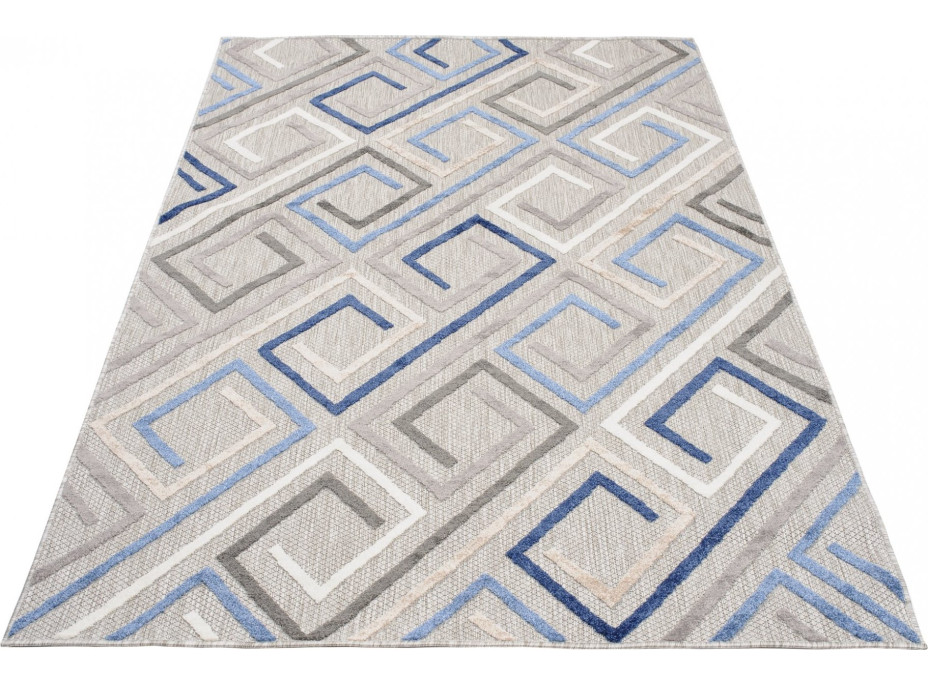 Kusový koberec AVENTURA Greek - šedý/modrý