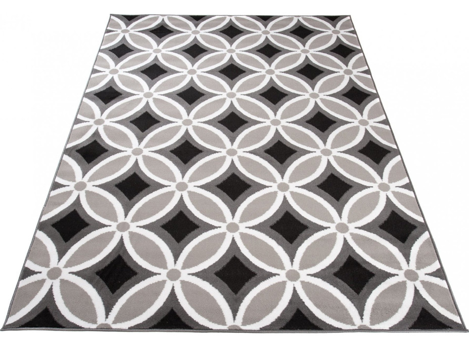 Kusový koberec MAYA Pattern - čierny/sivý