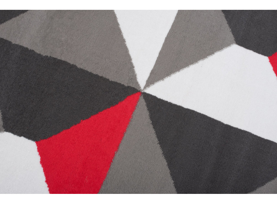 Kusový koberec MAYA Prism - červený/sivý