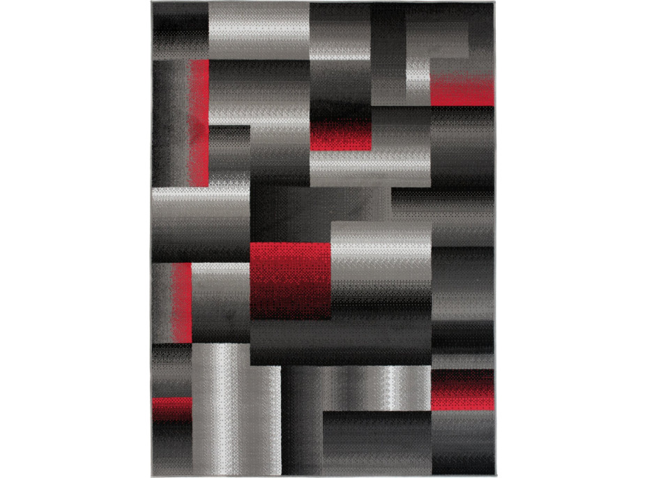 Kusový koberec MAYA Fragment - červený/sivý