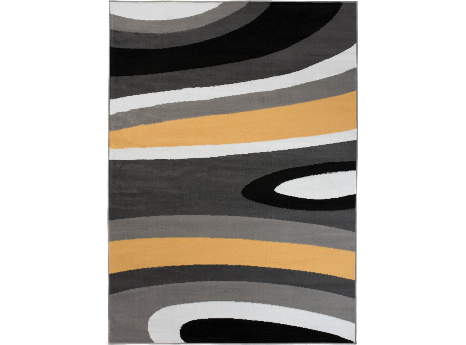 Kusový koberec MAYA Waves - žltý/sivý