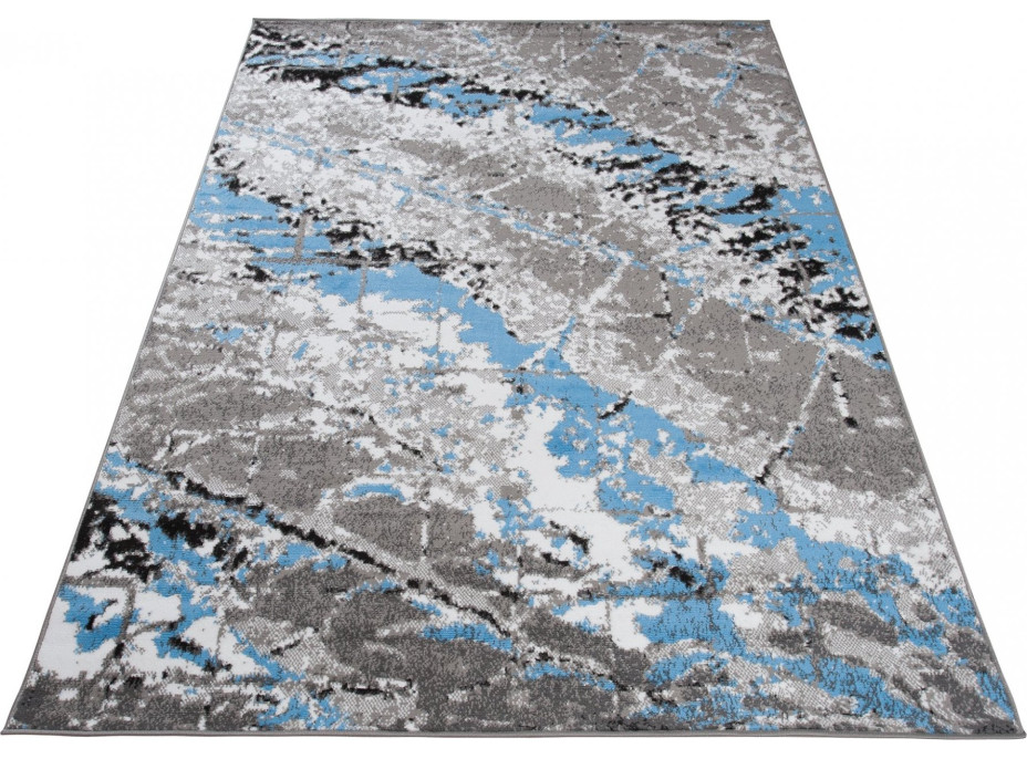Kusový koberec MAYA Marble - modrý/šedý