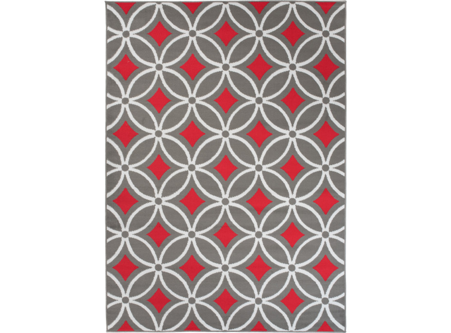 Kusový koberec MAYA Pattern - červený/sivý