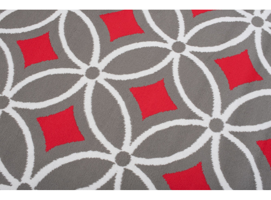 Kusový koberec MAYA Pattern - červený/sivý