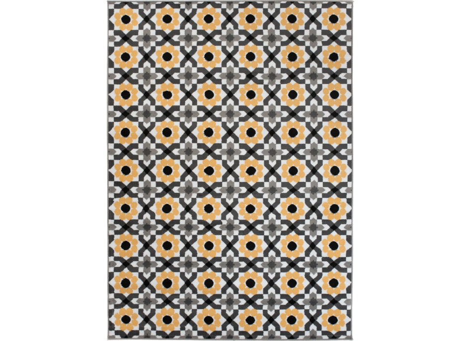 Kusový koberec MAYA Květy - žlutý