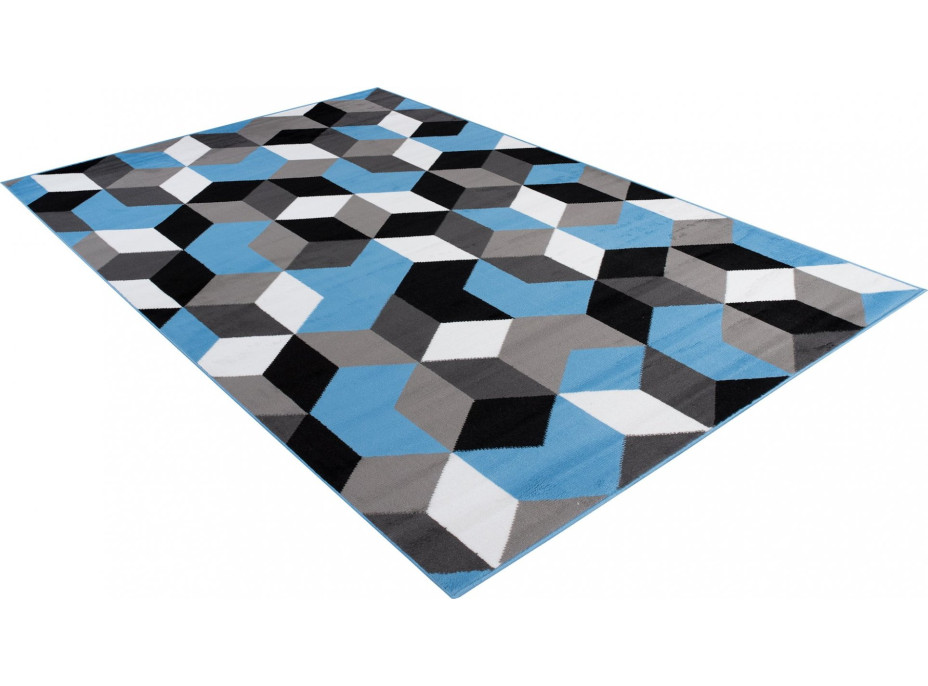 Kusový koberec MAYA Cubes - modrý/sivý