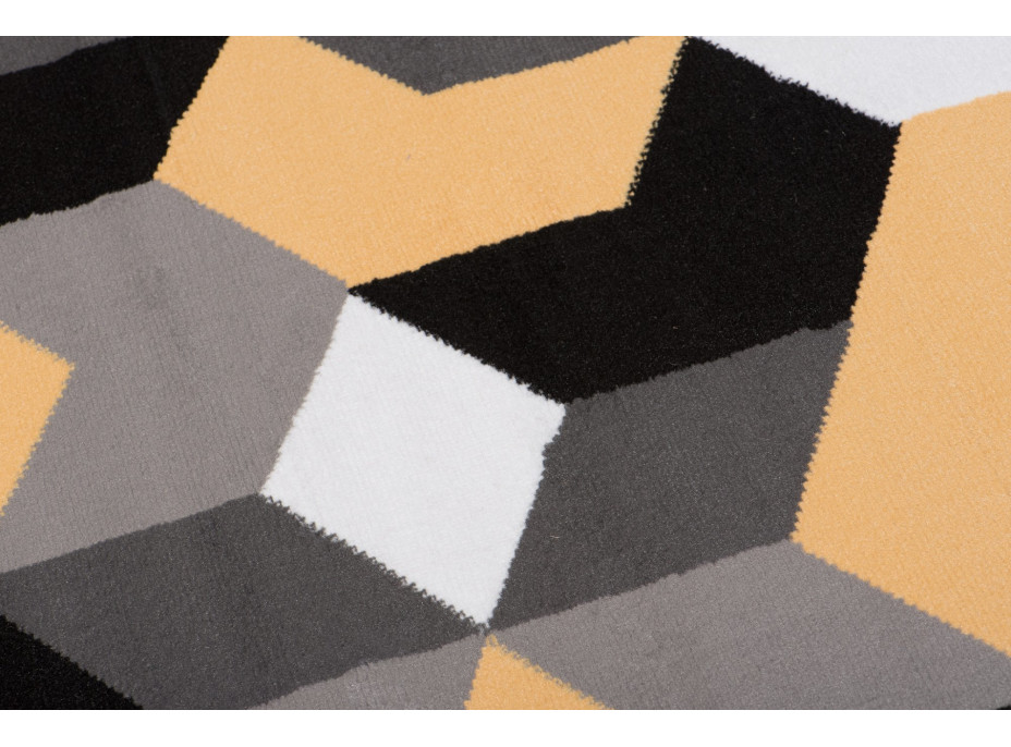 Kusový koberec MAYA Cubes - žltý/sivý