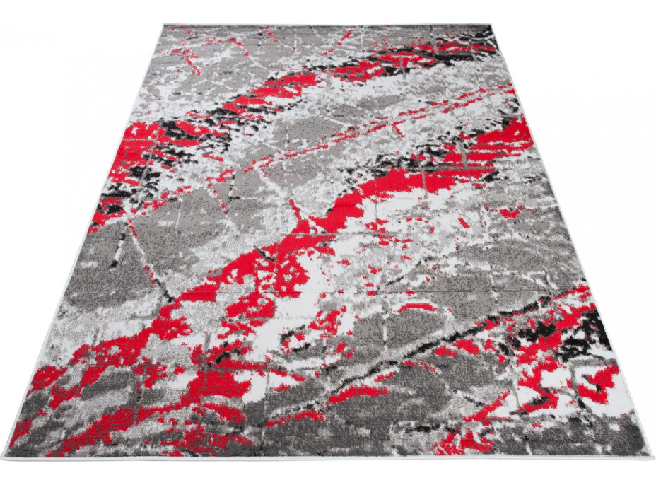 Kusový koberec MAYA Marble - červený/šedý
