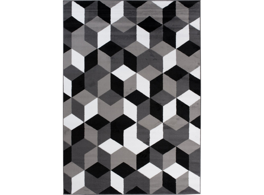Kusový koberec MAYA Cubes - šedý/čierny