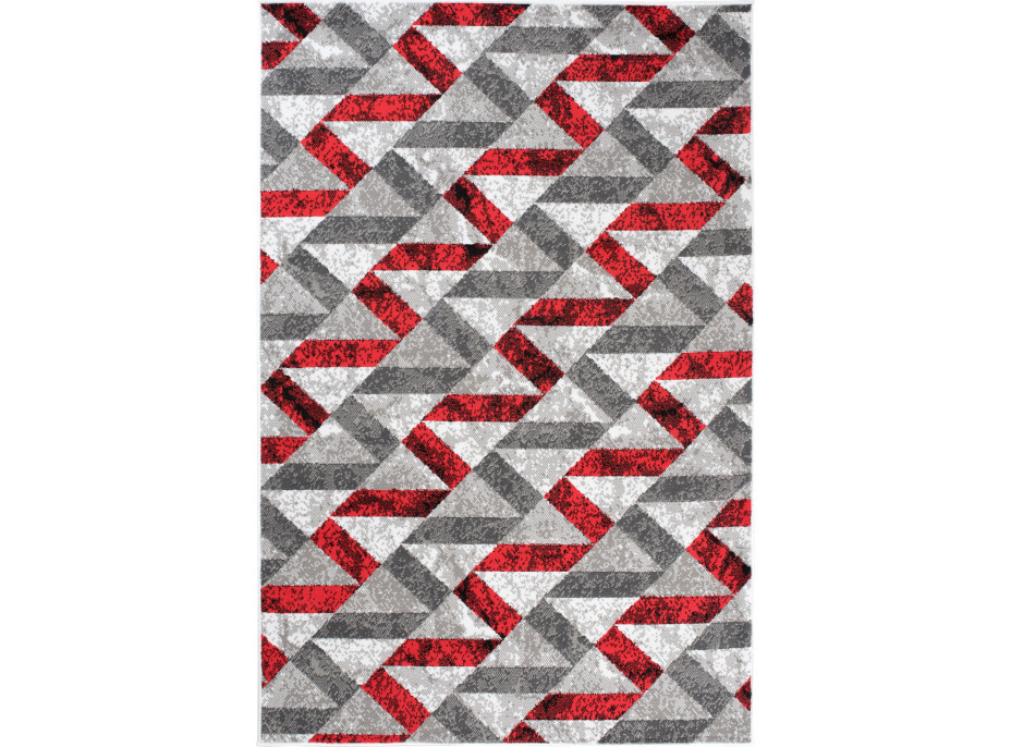 Kusový koberec MAYA Stripes - červený/sivý
