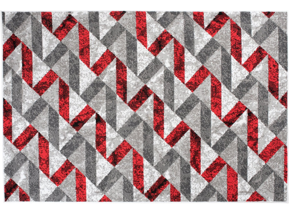 Kusový koberec MAYA Stripes - červený/sivý