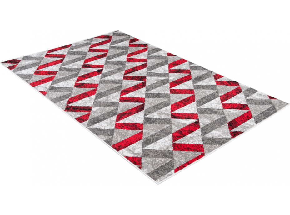 Kusový koberec MAYA Stripes - červený/sivý