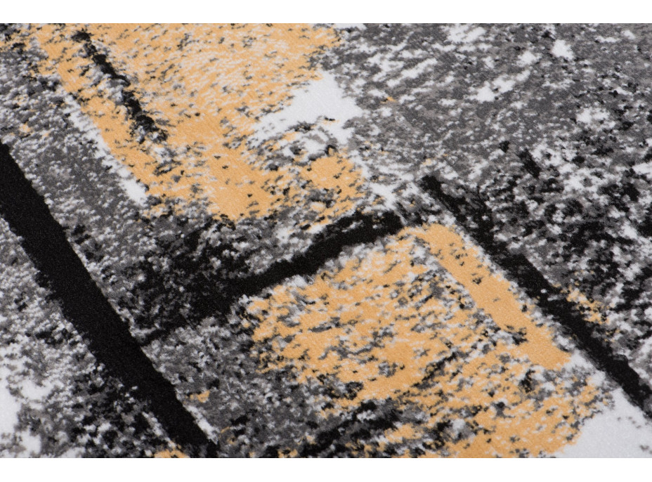 Kusový koberec MAYA Abstract - žlutý/šedý