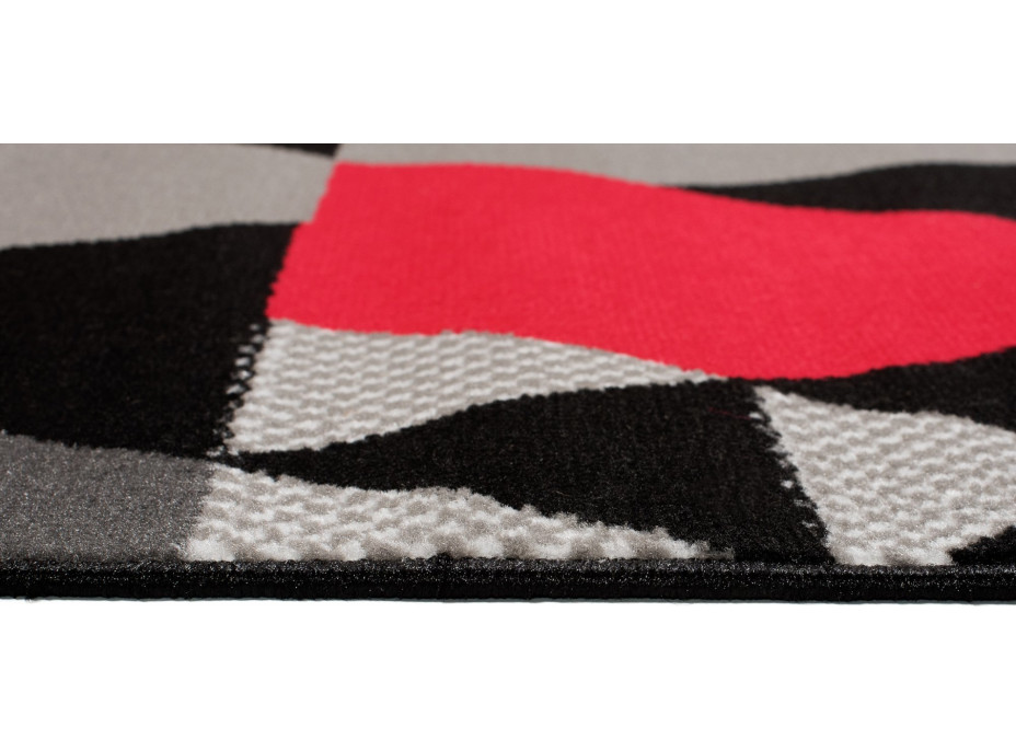 Kusový koberec MAYA Triangles - červený/sivý