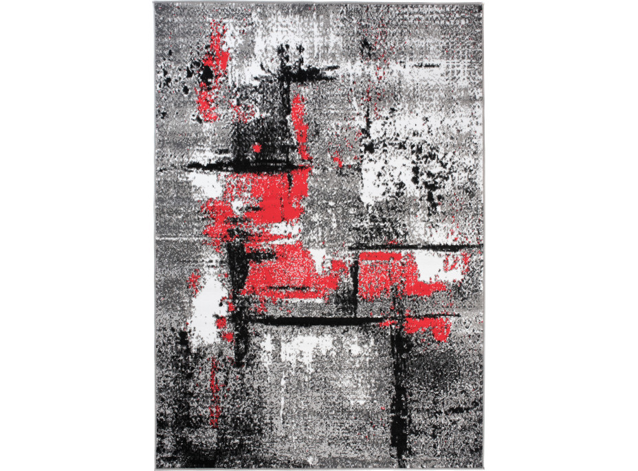 Kusový koberec MAYA Abstract - červený/sivý