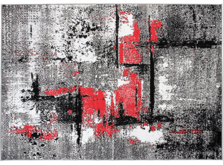 Kusový koberec MAYA Abstract - červený/sivý