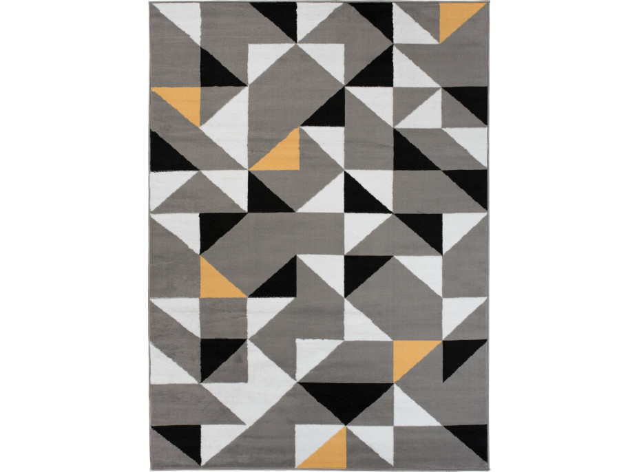 Kusový koberec MAYA Geometric - žltý/sivý