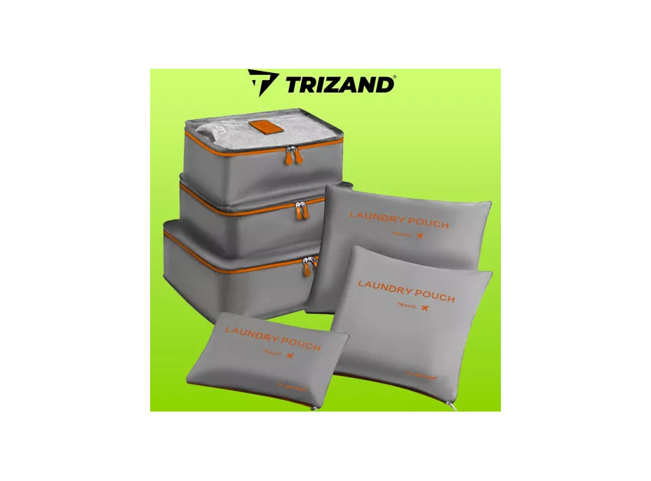 Súprava cestovných organizérov do kufra - 6 ks - šedá