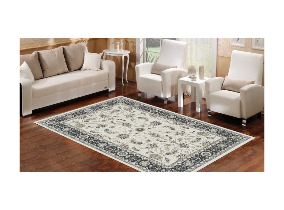 Kusový koberec COLORADO Rim - biely/modrý