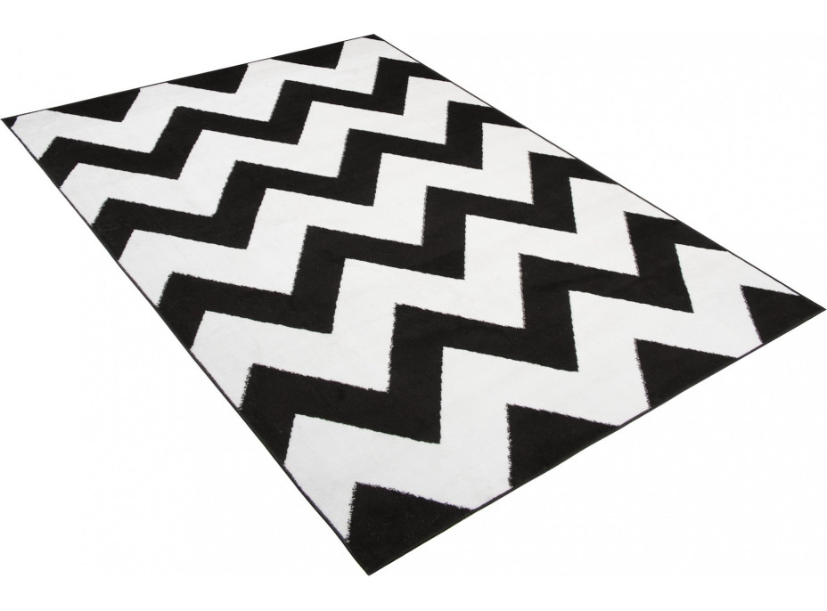 Kusový koberec BALI Cik-cak - čierny/biely