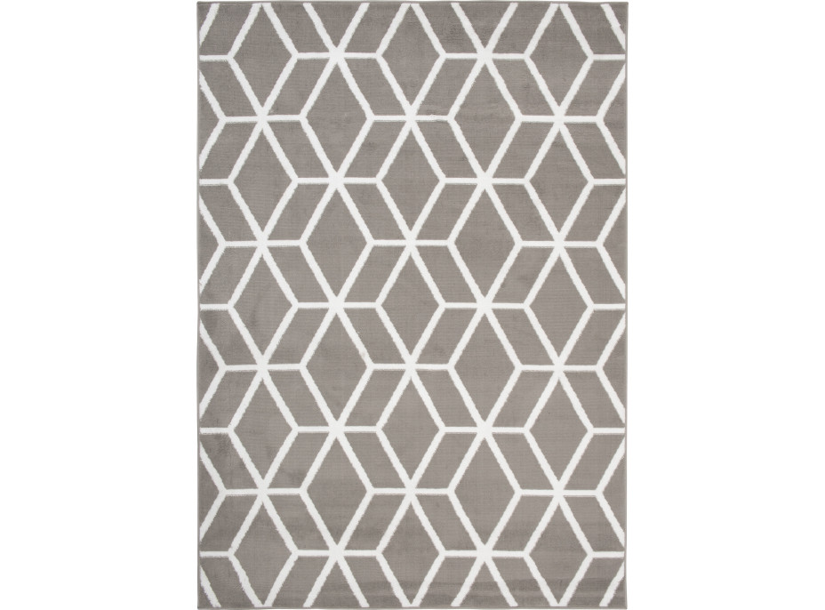 Kusový koberec BALI Pattern - svetlo šedý/biely