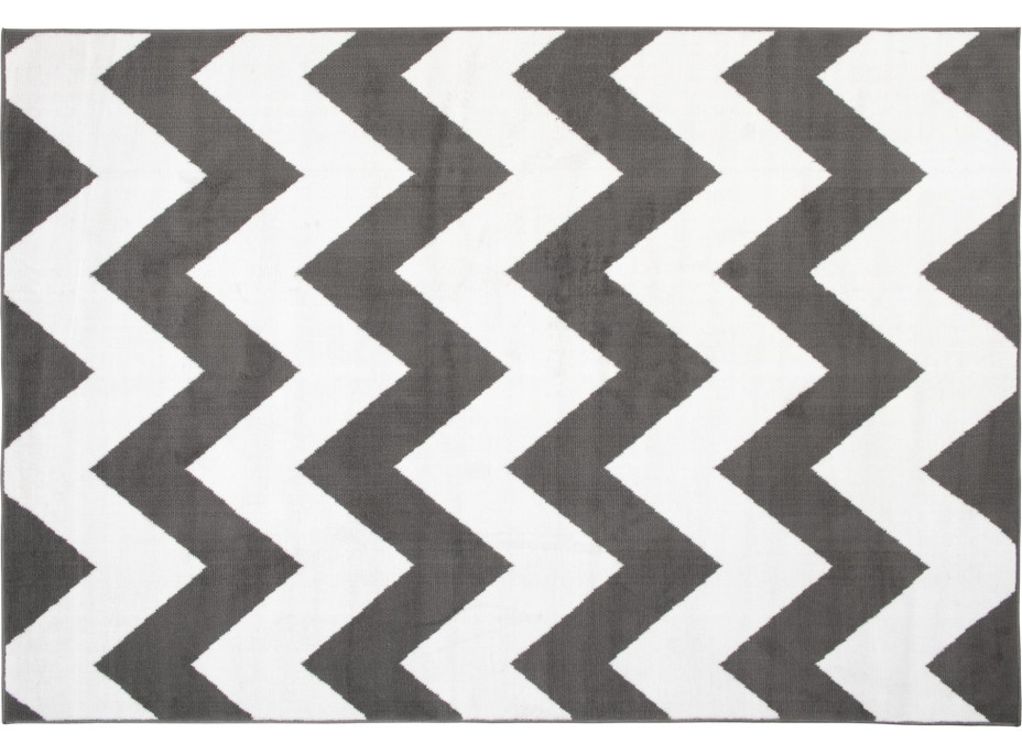 Kusový koberec BALI Cik-cak - tmavo šedý/biely