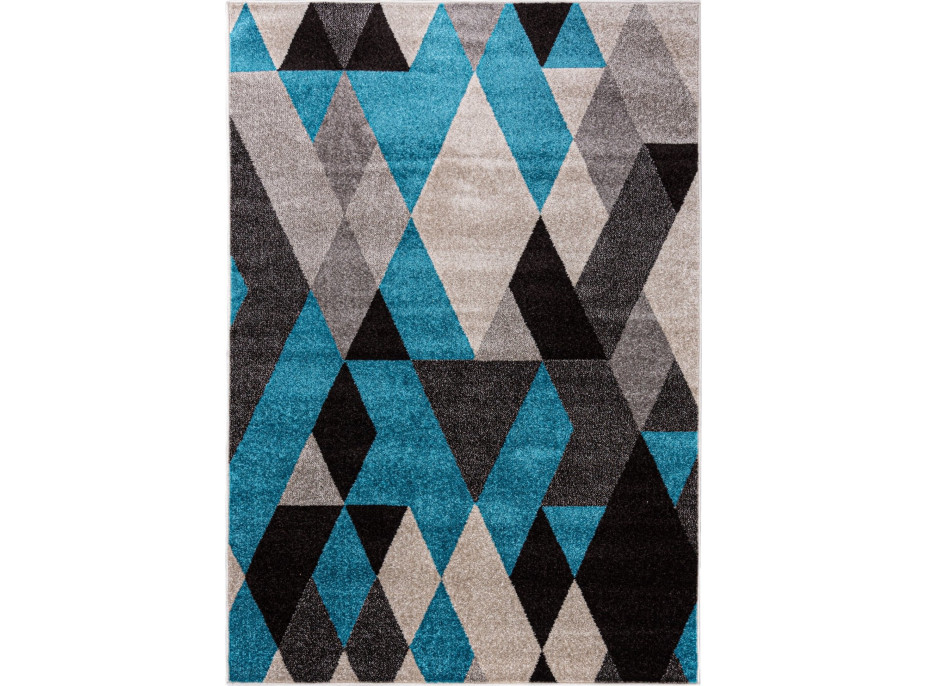 Kusový koberec FIESTA Triangles - modrý/sivý