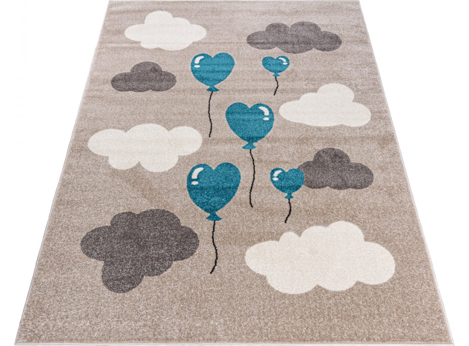 Kusový koberec FIESTA Balonky - modrý/šedý