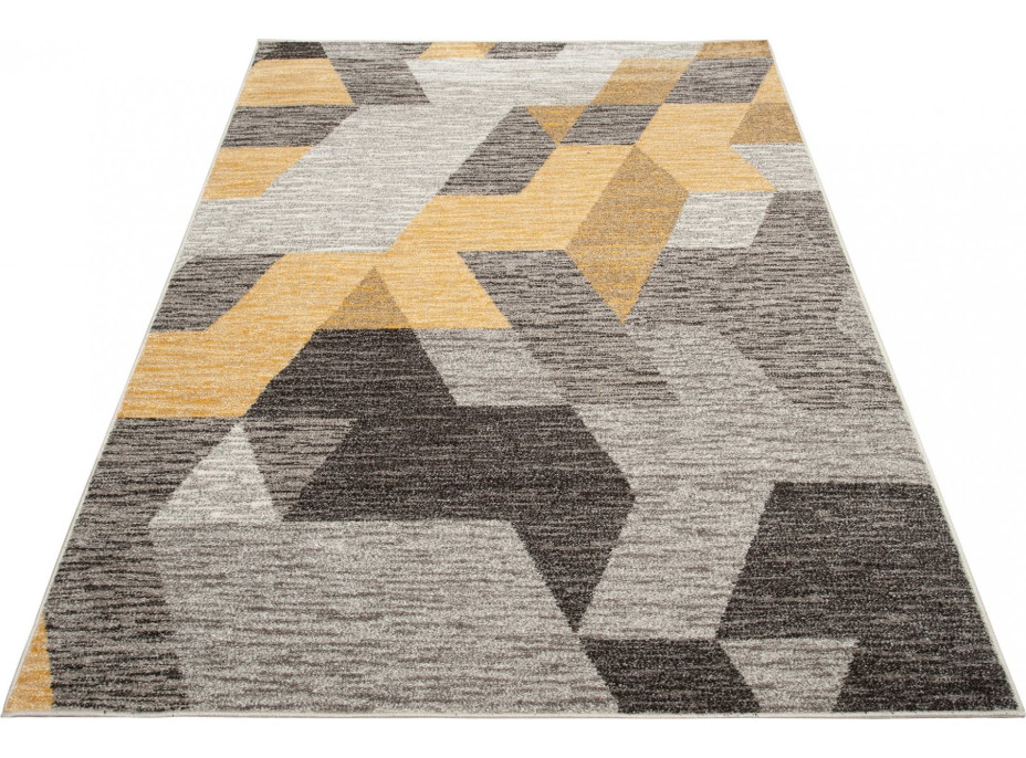 Kusový koberec FIESTA Geometric - žltý/sivý