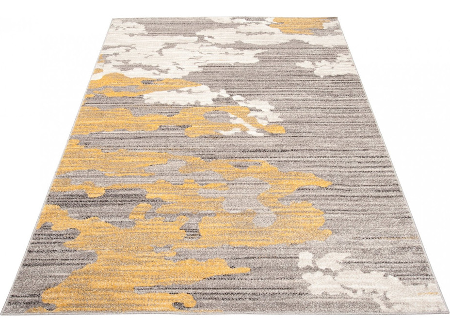 Kusový koberec FIESTA Clouds - žltý/sivý