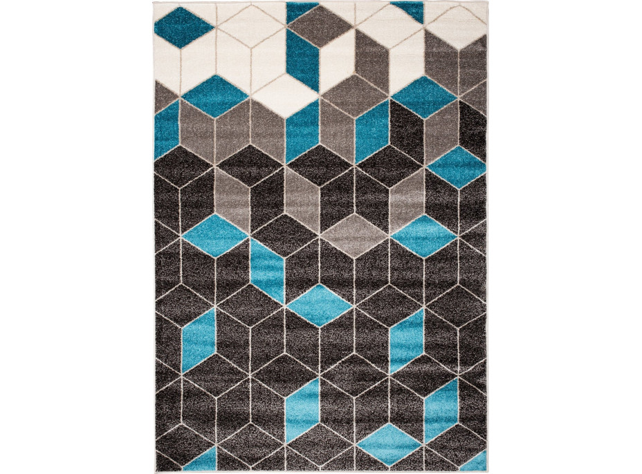 Kusový koberec FIESTA Cubes - modrý/sivý
