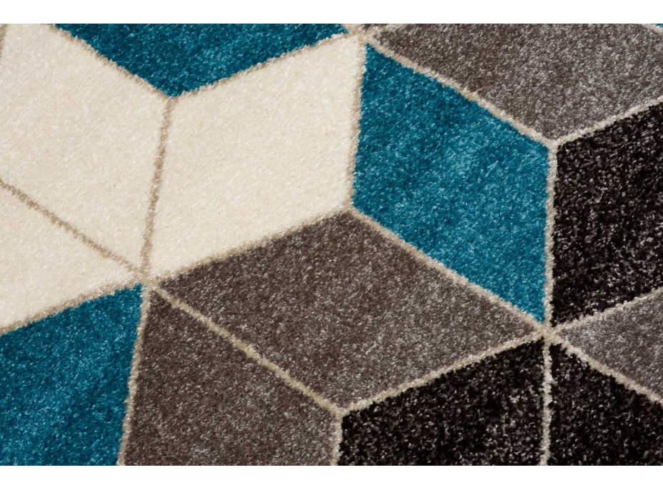 Kusový koberec FIESTA Cubes - modrý/sivý