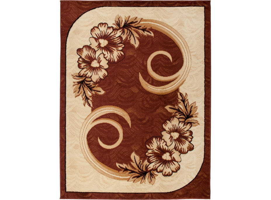 Kusový koberec ATLAS Flowers - hnedý/krémový