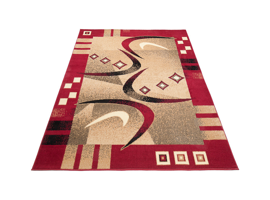 Kusový koberec ATLAS Modern - červený/tmavo béžový